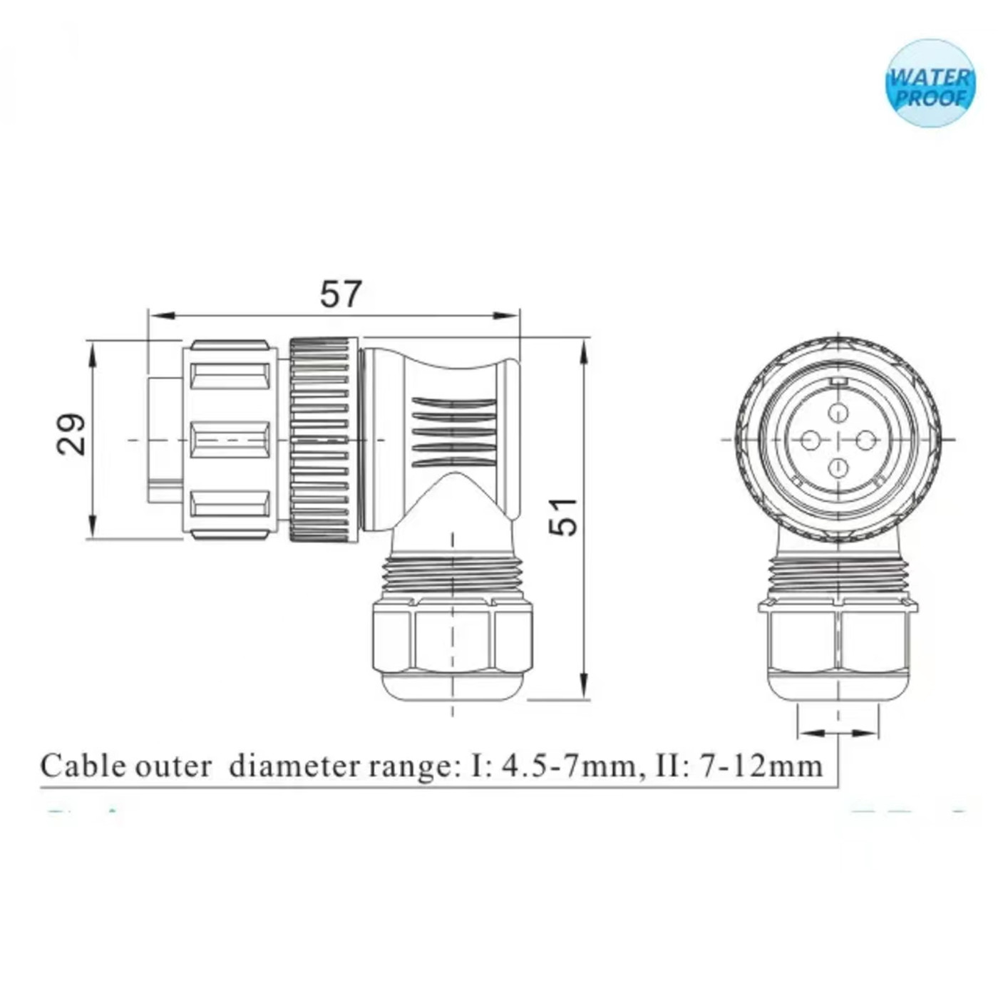 SP2116 Αρσενικό 2 3 4 5 7 9 12Pin Plastic Industrial Waterproof Electrical Right Angle Connector-01 (2)