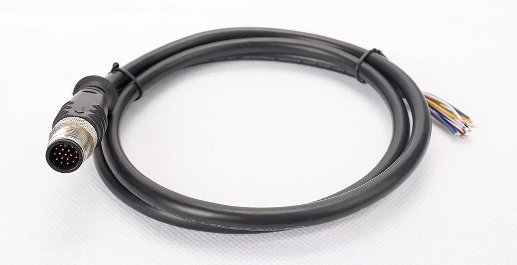 Male straight head of 17Pin molded M12 connector
