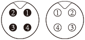 3/4Pin - M5 panel connector male and female heads, aviation plug