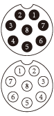 Male and female heads of M8 assembled connectors, 3Pin, 4Pin, 5Pin, 6Pin, 8Pin field - wiring plugs and sockets